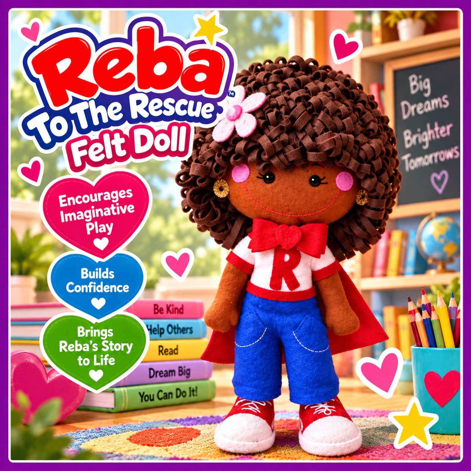 Reba Felt Doll Bordered Web